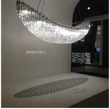 

Postmodern window hotel lobby restaurant living room space decoration chandelier art duplex building villa hanging lamps