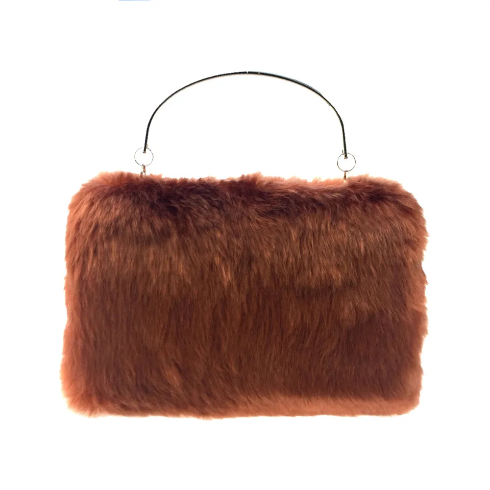 

Winter Women Faux Fur Handbag Bag for Party, Flap Handbags for Cool Girls Fashionable Celebrity Temperament Female Bag
