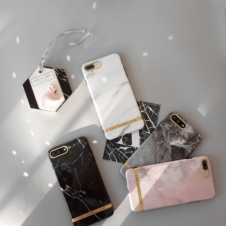 

Luxury Gold Edge IMD Marble Soft Case For iPhone x 6 7Plus TPU Silicon Back Phone Cover Cases For iPhone x 8puls Phone Bag Cases