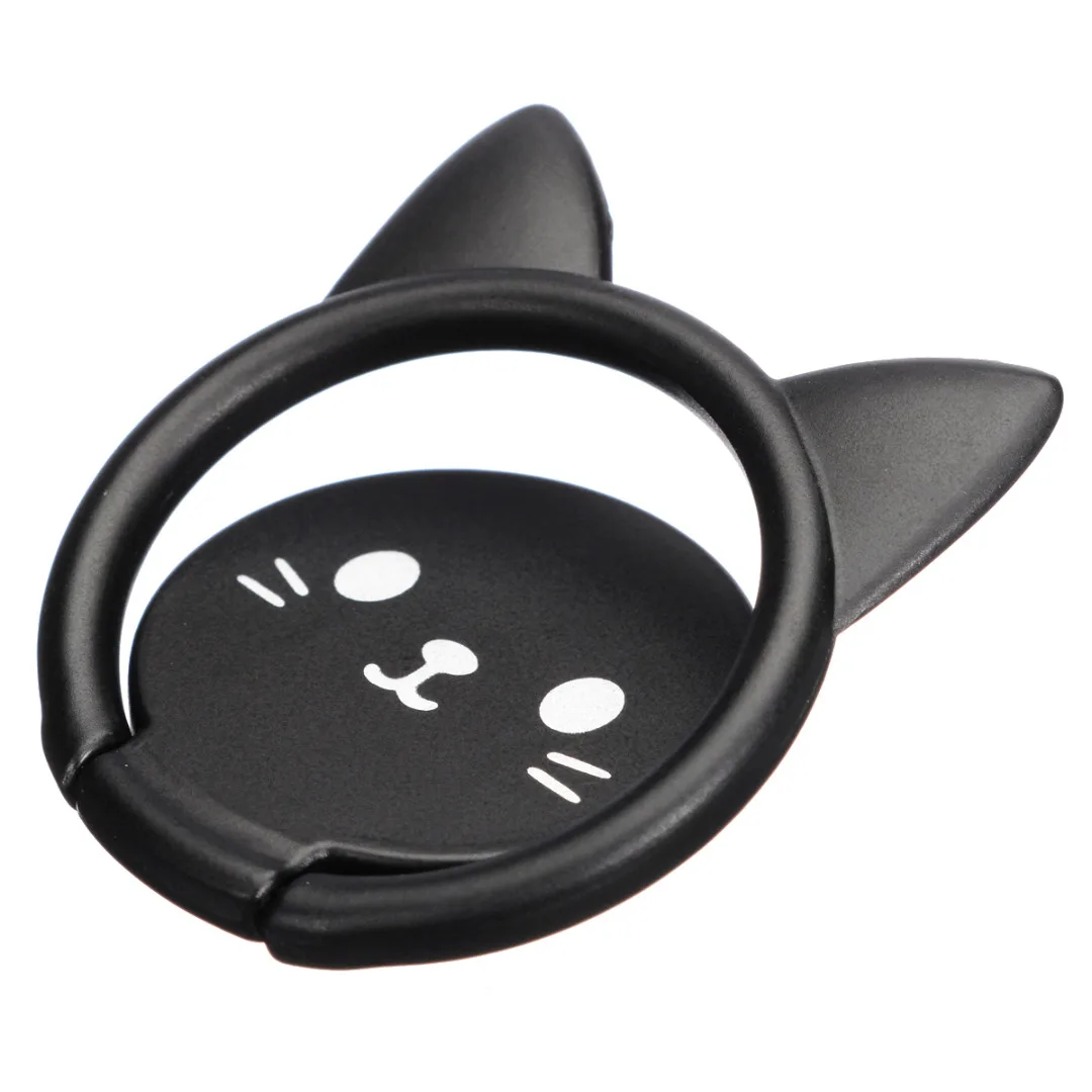 360 Degree Rotating Cute Cartoon Cat Finger Grip Ring Stand Holder for Mobile Cell Phone Finger Ring Smartphone Stand Holder