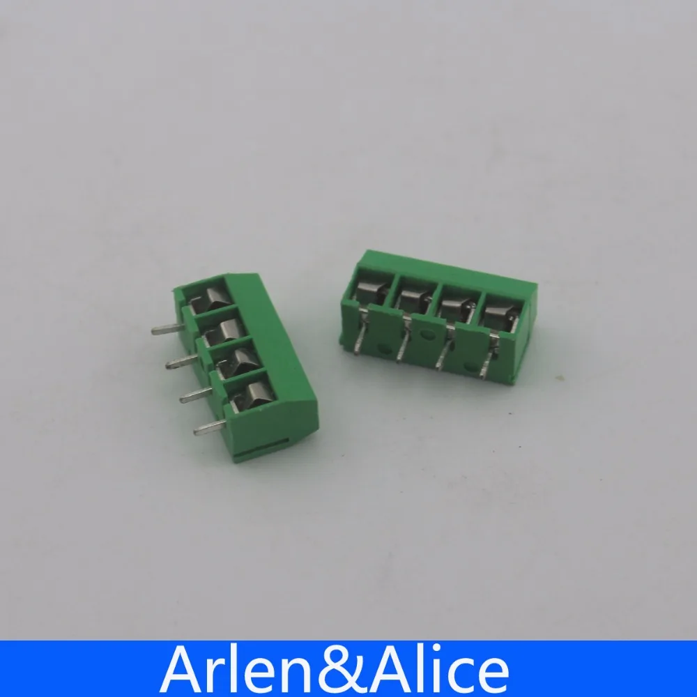 100 шт. 4 Pin винта зеленый PCB клеммный блок разъем 5 мм Шаг|block boot|connector blockconnector hose |