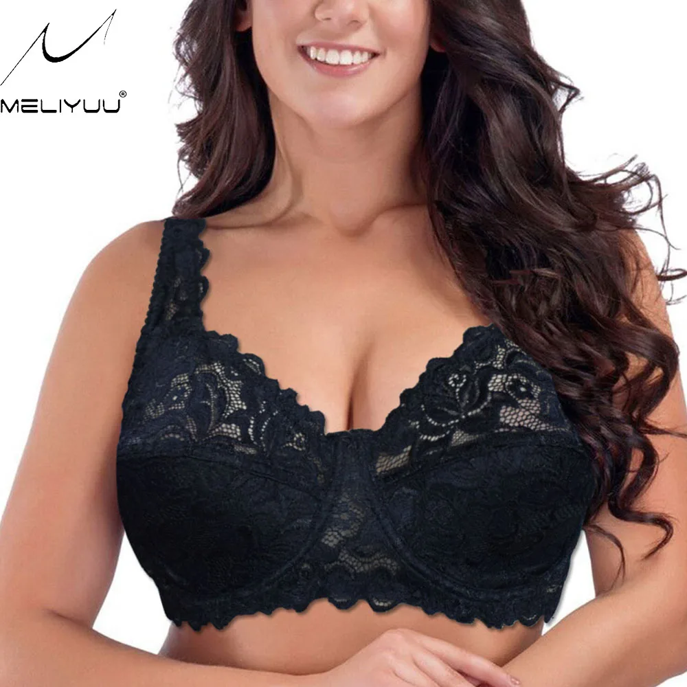 

Sexy Women Bra Gorgeous Embroidery Floral Lace Bras Padded Underwire Brassiere Lingerie Plus Size Bralette bh