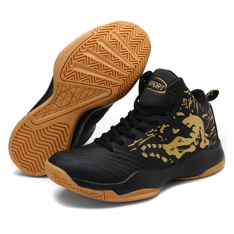 

Mens Basketball Shoes Outdoor High-top Breathable Professional Sneakers 2019 Size 46 Four Seasons Fashion Durable Sport Shoes