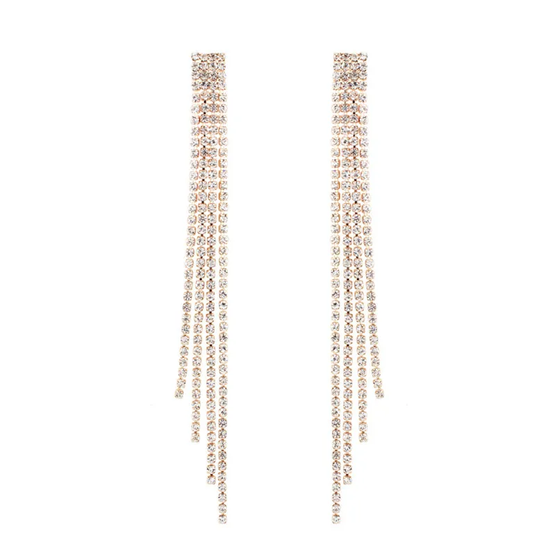 Trendry Earrings for Women's Fashion Alloy Full Drill Pendant Long Earrings Jewelry for gift Dangle Earrings Brincos J05#N (6)