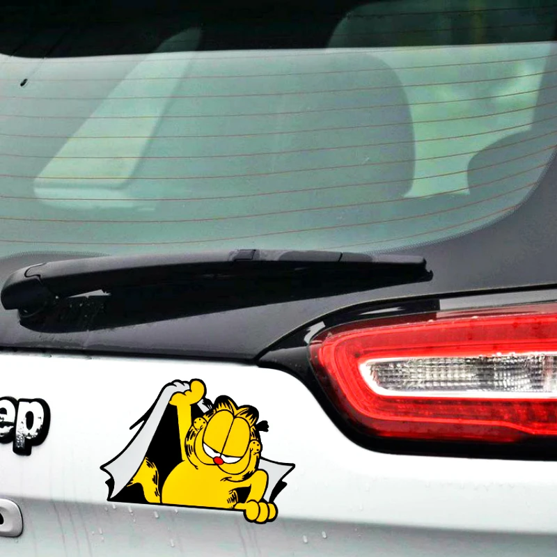 Забавная Автомобильная наклейка Volkrays Garfield аксессуары мультяшная украшение для