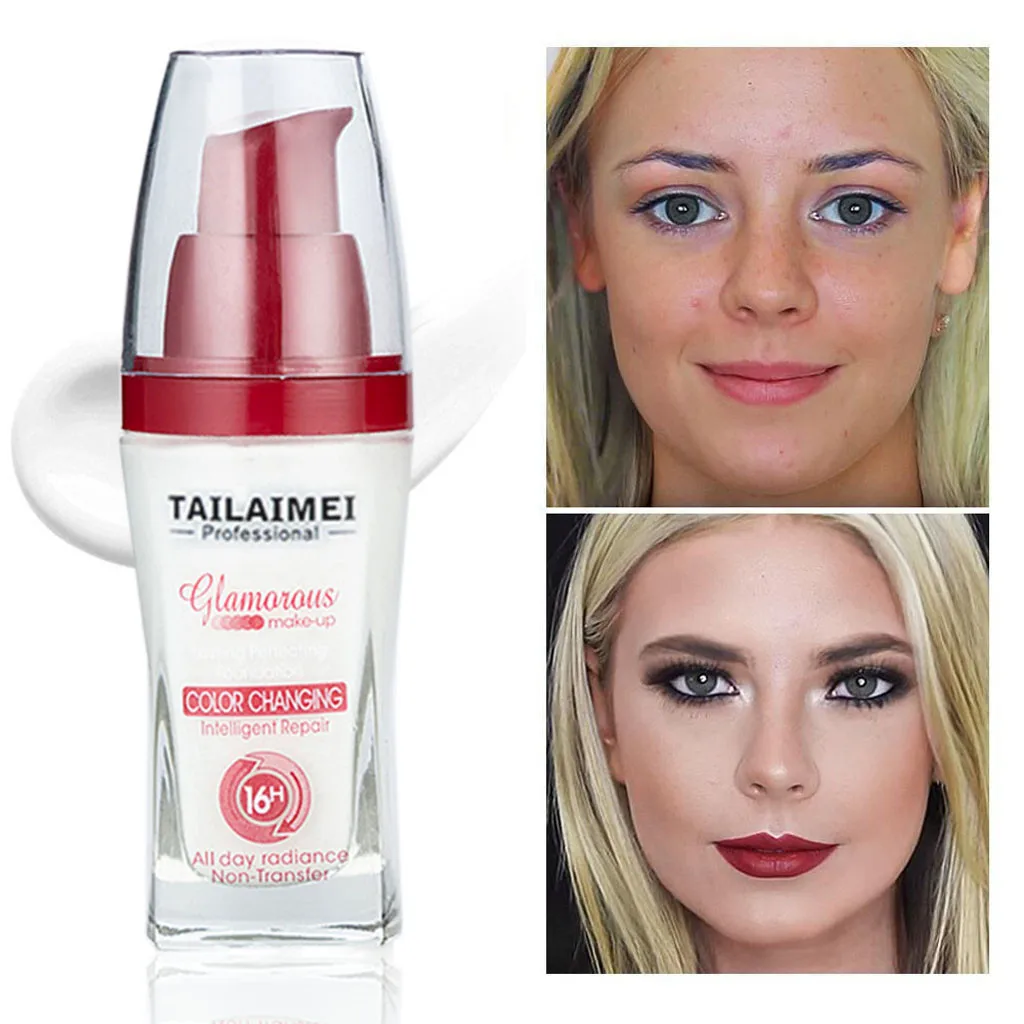 

30ml Temperature Changing Skin Color Foundation Liquid Waterproof Lasting Brighten Concealer Foundation Base Makeup Beauty H