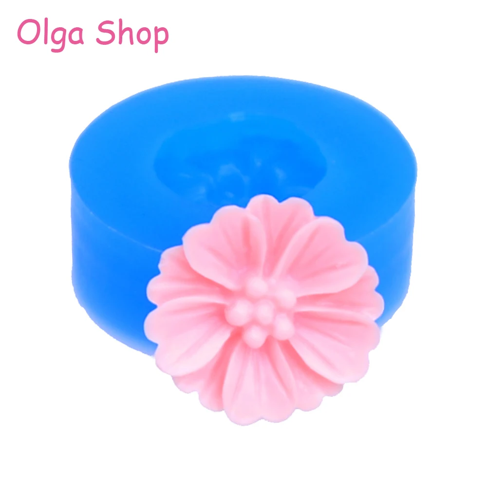 

HYL005 15mm Flower Silicone Mold - for Miniature Food, Fondant, Cabochon, Scrapbooking, Candy Making, Gum Paste, Resin Jewelry