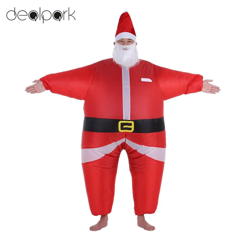 funny christmas inflatable santa claus costume jumpsuit air fan funny christmas inflatable