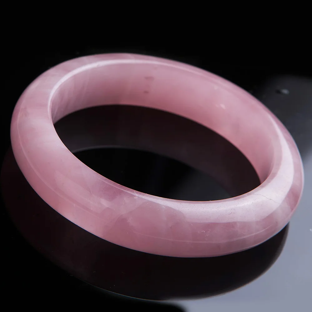 

Top Quality Natural Rose Quartz Pink Gemstone Woman Bangle Madagascar Love Fashion Bracelet 57mm AAAAA Reiki Stone Jewelry
