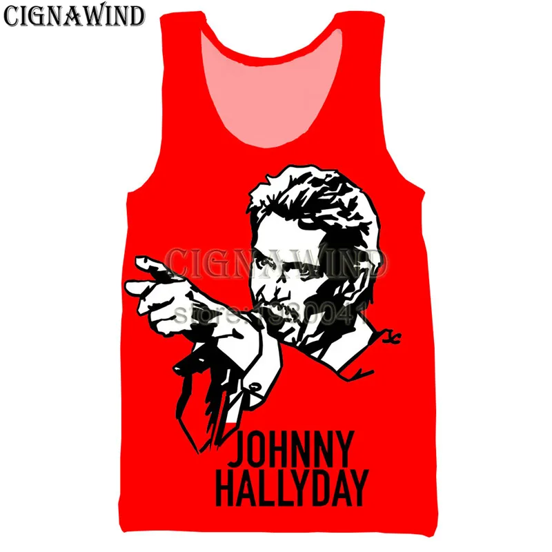 

Fashion cool vest men/women hip hop Johnny Hallyday France Elvis Presley 3D printing vests Harajuku style Bodybuilding Tops