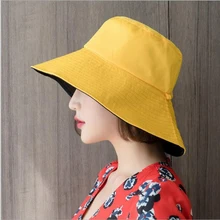 Женские весенне-летние однотонные шляпы-ведерки, двухсторонние, можно носить из хлопка, удобная Рыбацкая шляпа