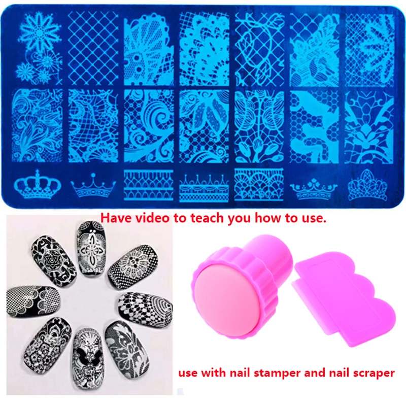 20 Kinds 1pc Lace Design Nail Stamping Plates Nail Art Image Stamp