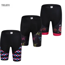 teleyi новые женские Велоспорт велосипед Шорты для женщин Высокое качество Велосипедный Спорт мягкий цветы короткие брюк Ciclismo дышащий велосипед Шорты для женщин