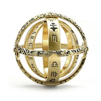

Huitan New Fashion Astronomical Ball Ring Foldable Sphere Fancy Gift Toy Finger Ring Vintage Charming Birthday Gift For Friends