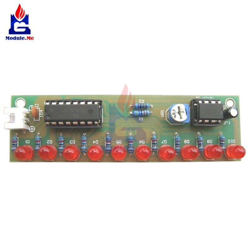 

NE555 + CD4017 Practice Learing Kits LED Flashing Lights Module Diy Kit Electronic PCB Suite LSD-10 3-4.5V DIY For Arduino Board