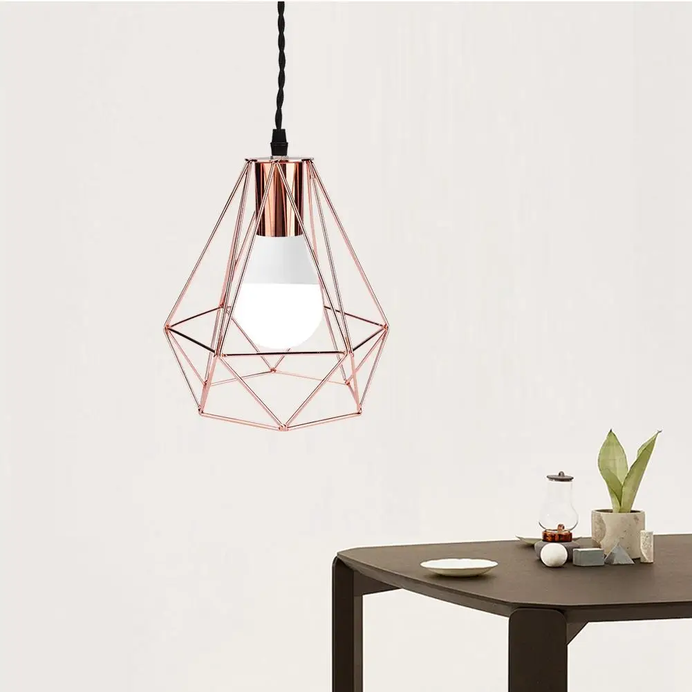 

Modern Wrought Iron Celing Light Chandelier Rose Golden Nordic Restaurant Simple Retro Industrial Bar Lamp