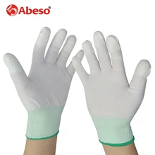 ABESO 2 пары 13 г ESD Защитные перчатки электронные антистатические перчатки нейлоновые перчатки с ПУ полиуретановые ладони Антистатические Рабочие перчатки A3001