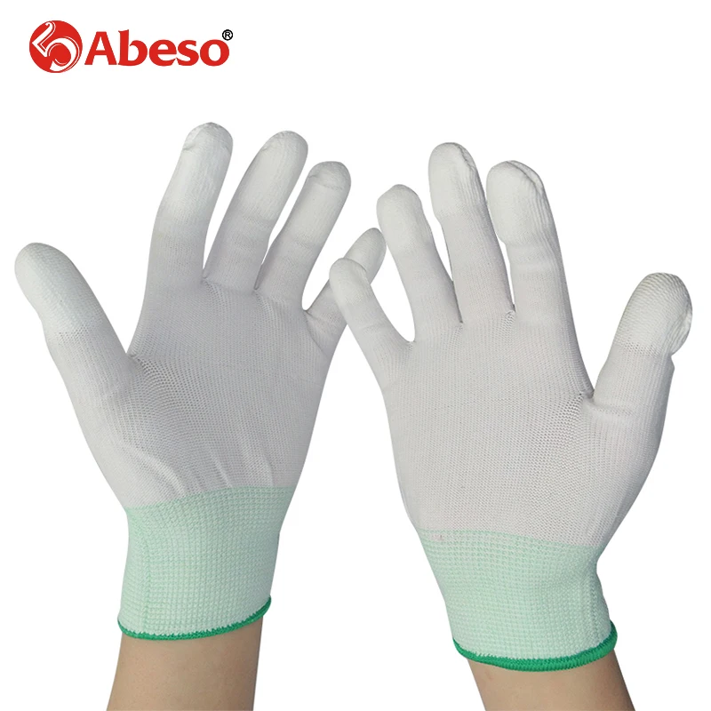 

ABESO 2Pair 13G ESD Safety Gloves electronic Anti-static Glove Nylon Glove With PU Polyurethane Palm AntiStatic Work Glove A3001