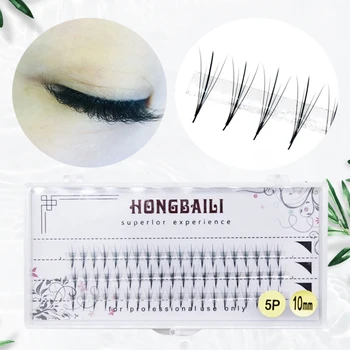 

60 Bundles/Set Three Lengths Natural Long C Curl 5D Black 0.07mm Fiber Flat False Eyelash Extension Makeup Tools Big Eyes Tools