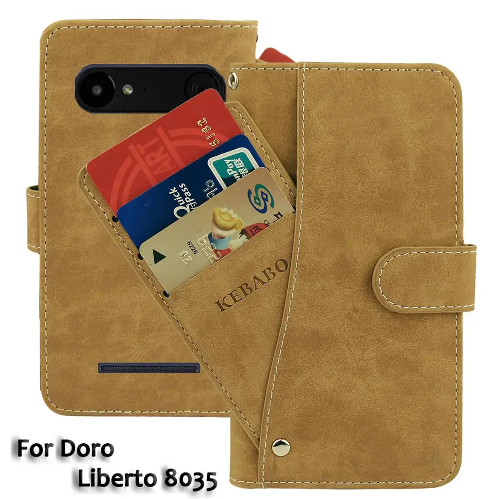 

Vintage Leather Wallet Doro Liberto 8035 5" Case Flip Luxury Card Slots Cover Magnet Stand Phone Protective Bags