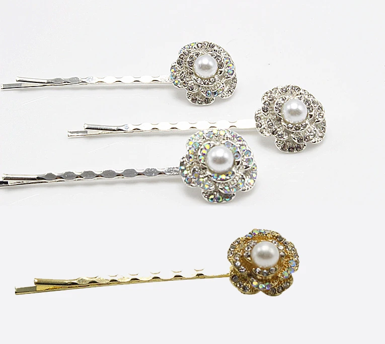 1pc Fashion Flower Elegant Hairpins Pearl Elegant Hair clip Barrette Vintage Women Hair Jewelry