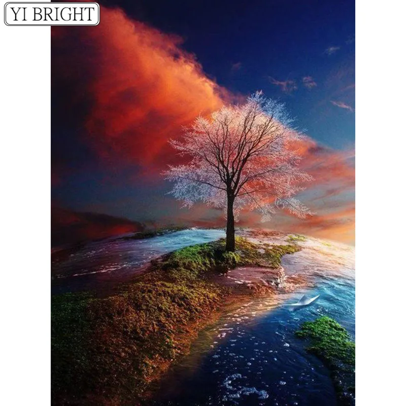 

5D DIY Full Square Diamond Painting Cross Stitch Beautiful sunset 3D Diamond Embroidery Rhinestone Mosaic Home Decor