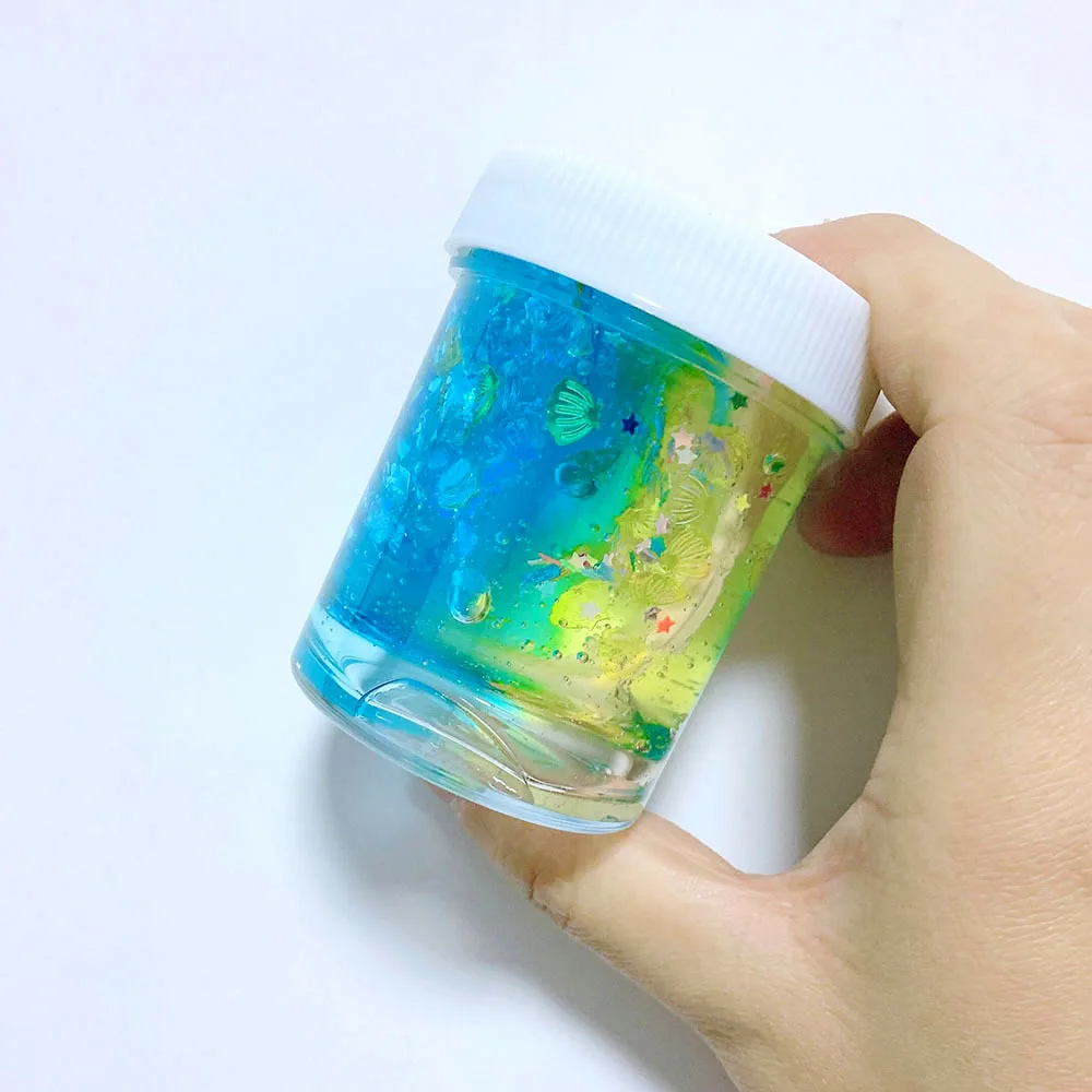 DIY Clear Slime игрушки кристалл Грязь пушистый слизью клей градиент цвета облако поставки слаймов волшебный песок антистресс шпатлевка глина