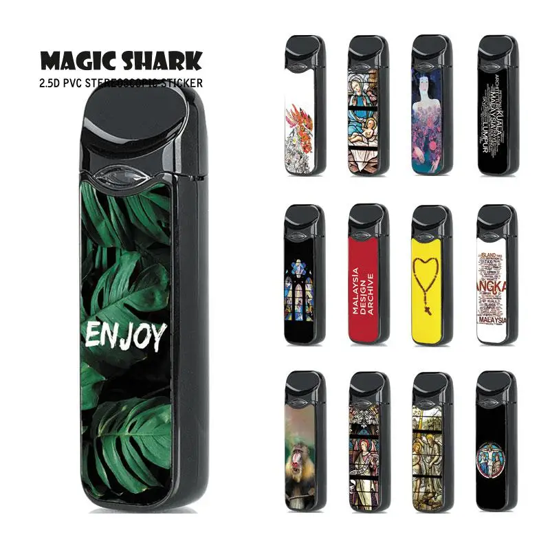 

Magic Shark New Baboon God Church Leaf Sticker for Smok Nord Wraps Film Case Cover for Smok Nord E Cigarette 080-095