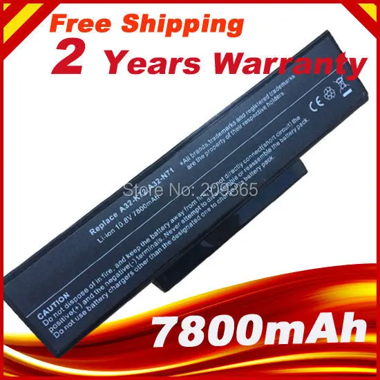 Аккумулятор 7800 мАч для Asus A32 K72 K72DR K72D K72F K72JR K73 K73SV K73S K73E N73SV X77X77VN N71 X77VN 9 ячеек|laptop