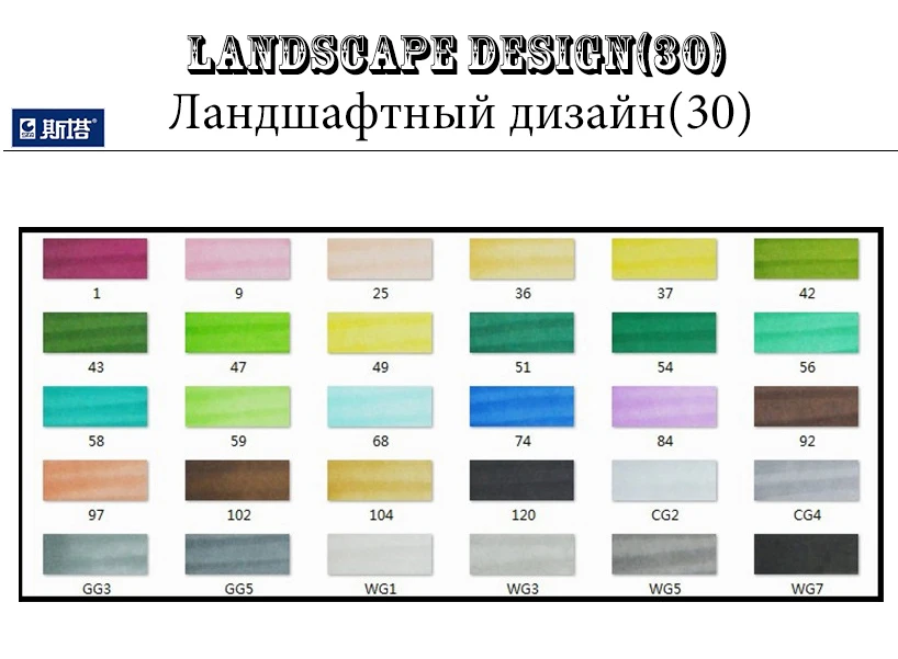 STA 10/30/40/60/80/128 Цвета ручка алкоголь чернила Маркер комплект Dual Head эскиз маркеры кисточки ручка для рисования манга дизайн товары для рукоделия - Цвет: 30 Landscape