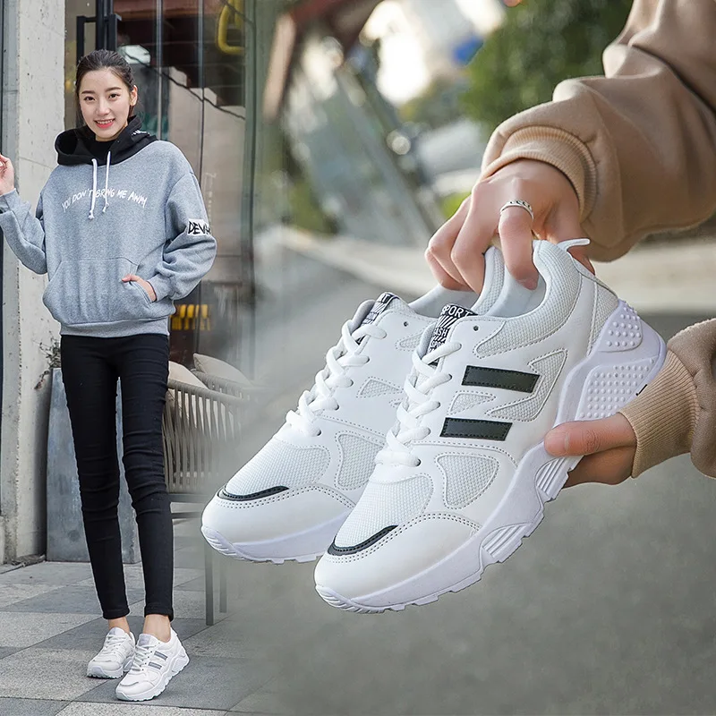Autumn Season All-match Sneakers Woman New Pattern Student Korean Plate Thick Bottom Increase Leisure Time Run---ALEX alex cross run