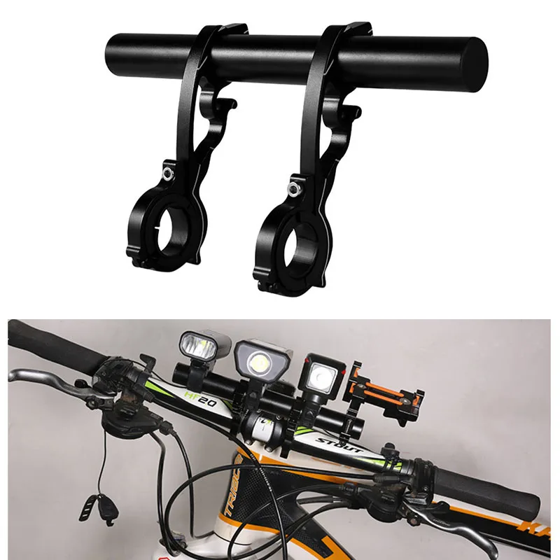 

20CM Bike Handlebar Extended Bracket Headlight Mount Bar Computer Holder Aluminium Alloy Extending Accessories