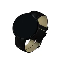 Android IOS Luxury Leather wristband Business man women Round blood pressure&sleep monitoring Sport smart Bracelet