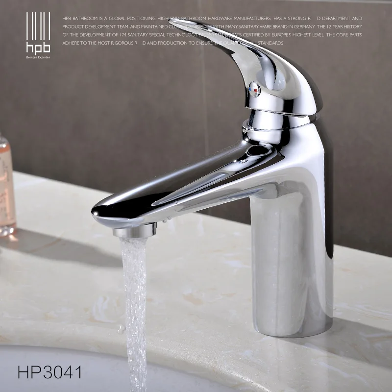 HPB Brass Hot and Cold Water Tap Deck mounted Bathroom Basin Faucet Wash Tap Mixer grifos para lavabos HP3041