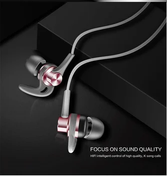 

Universal Metal In-ear Wired Headset Horn earphones HiFi Sport Music Heavy Bass earphone Built-in Microphone Stereo Sound