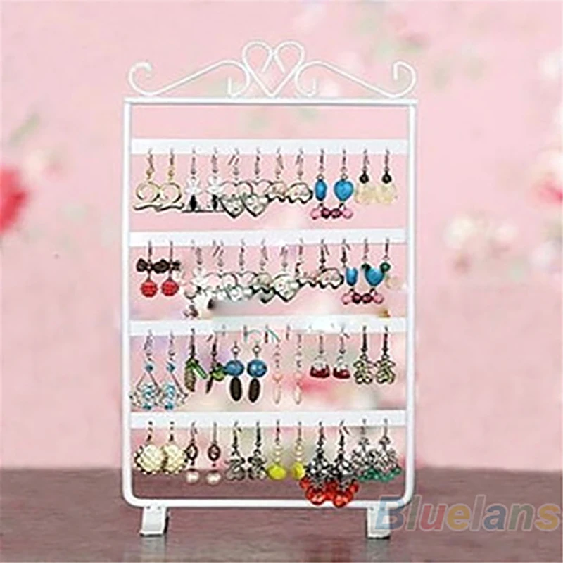 

Hot 48 Holes Display Rack Metal Stand Holder Closet Jewelry Earrings Organizers Showcase Packaging & Display Wholesale