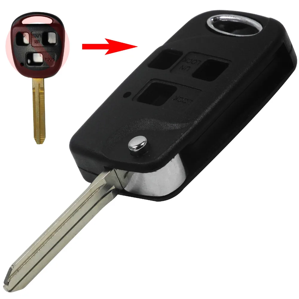 Uncut Blade Band New 3 BUTTON REMOTE KEY FOB CASE for TOYOTA FJ Land Cruiser Camry