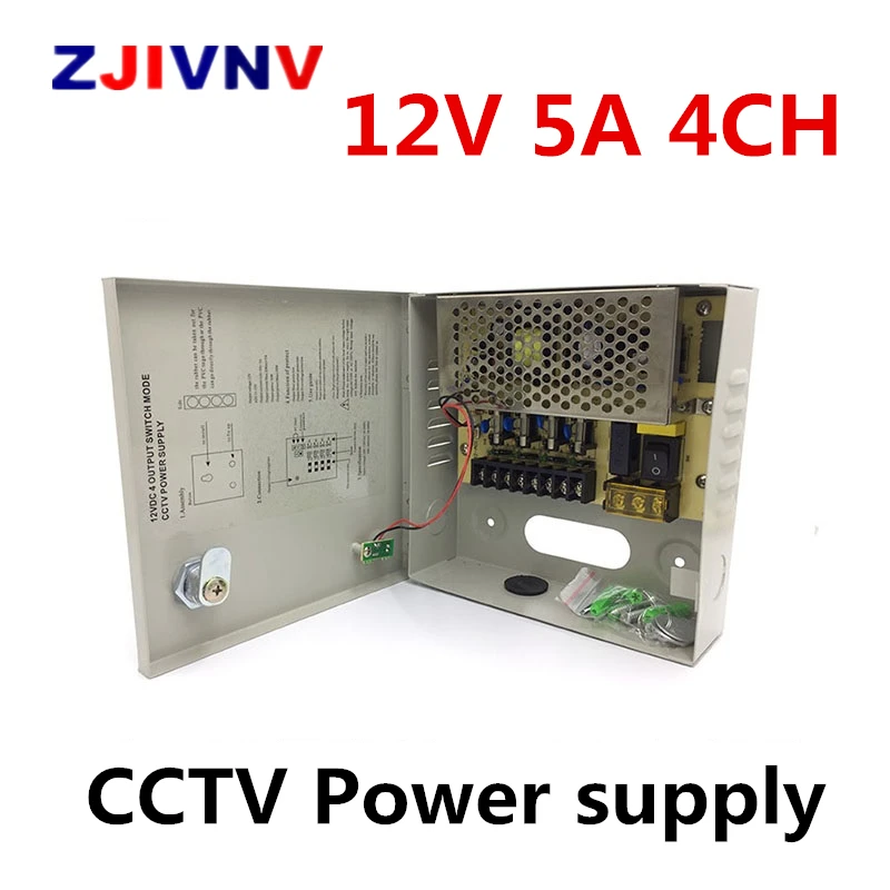 4CH DC 12V 5A Distribution Box Power Supply for CCTV Security Camera
