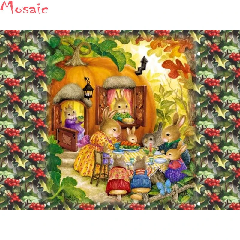 

Diamond Embroidery Rabbit nest lovely house DIY Diamond Painting Cross Stitch Picture Rhinestones Full square Diamond Mosaic