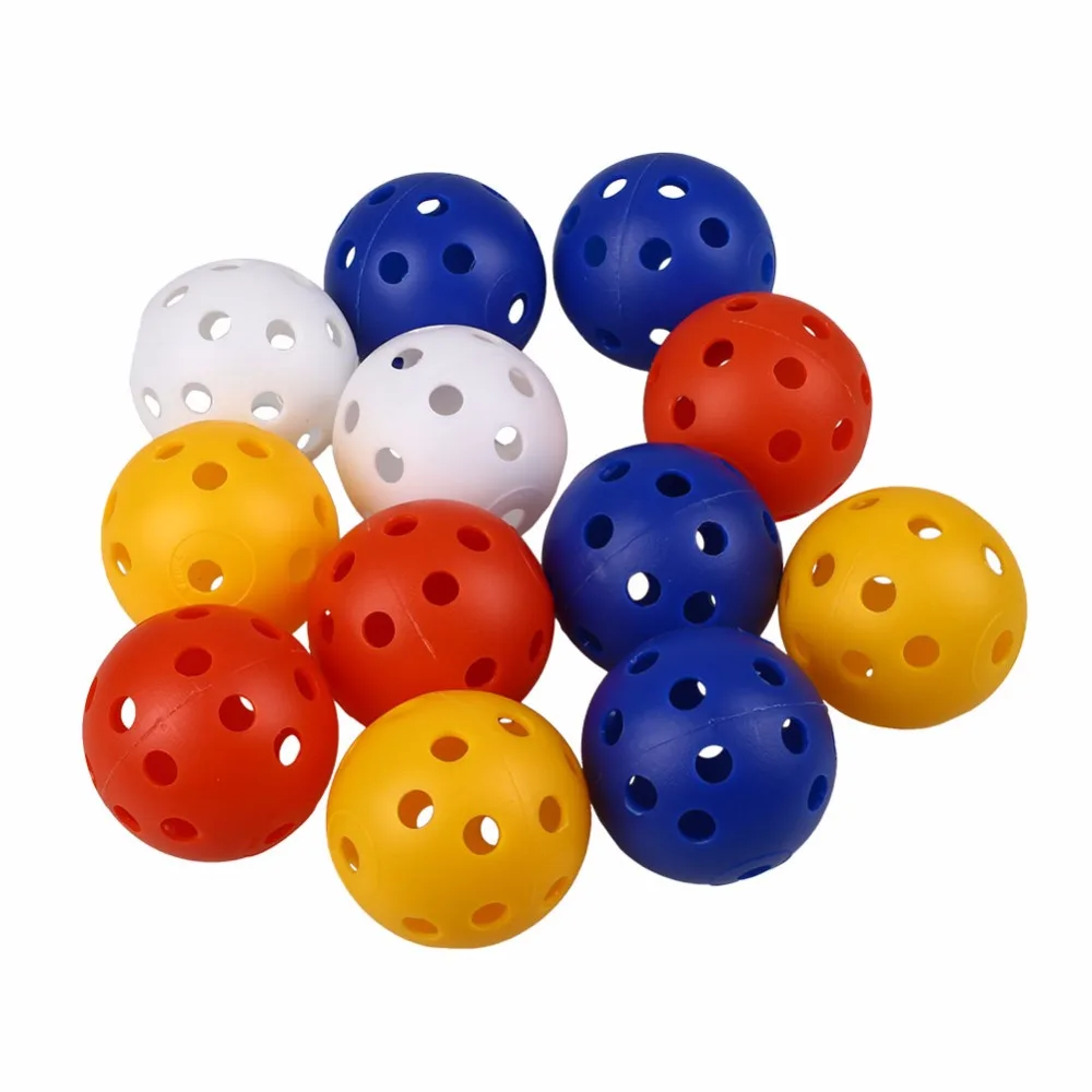 50Pcs Plastic Airflow Hollow Golf Ball Indoor Practice Training Balls