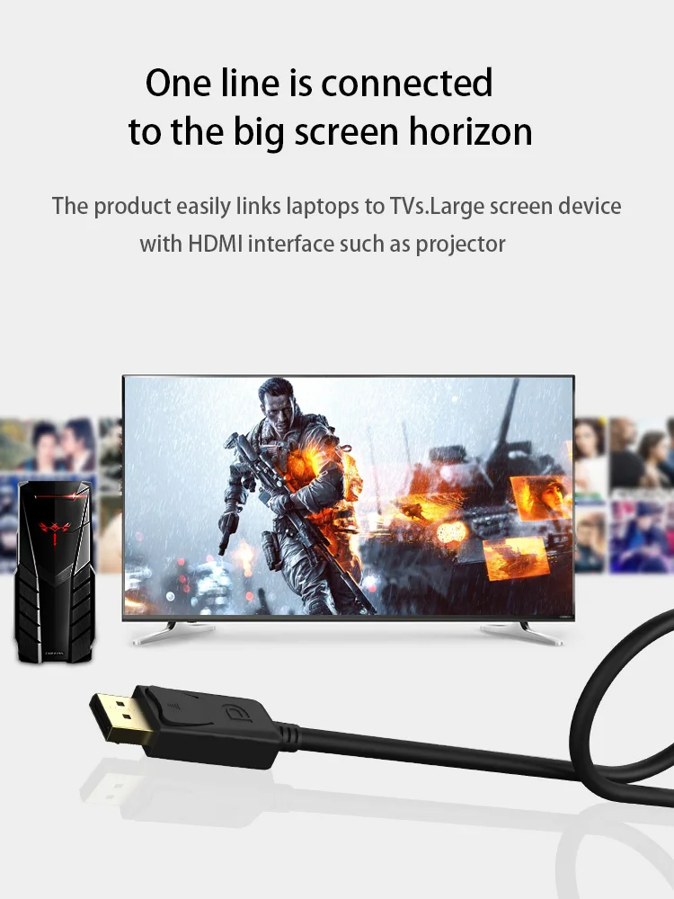 Дисплей порт кабель к HDMI адаптер DP к HDM позолоченный 1080P 60 Гц мужчин и мужчин для ПК ноутбук HD проектор 1,8 м 3 м