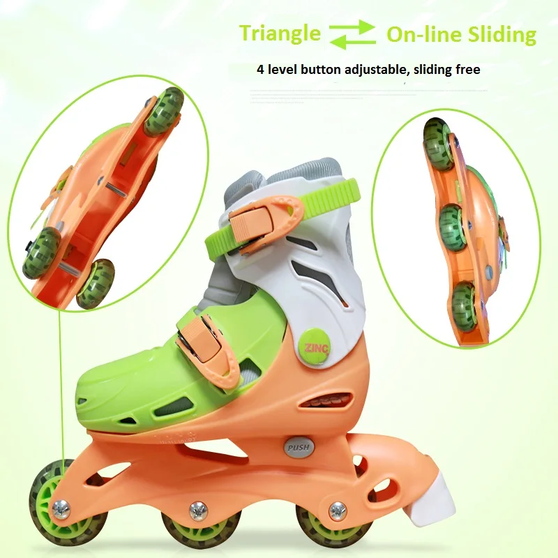 الأطفال 3 عجلات على خط زلاجات ثلجية زلاجات دوارة أحذية التزلج Mappable قابل للتعديل قابل للغسل الاطفال الأسطوانة تزلج الأسطوانة أحذية