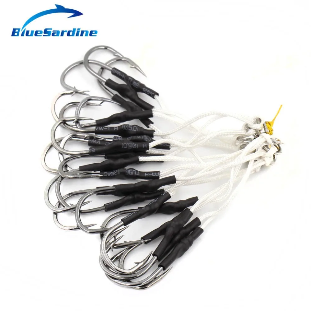Рыболовные крючки BlueSardine из высокоуглеродистой стали 10 шт. в комплекте