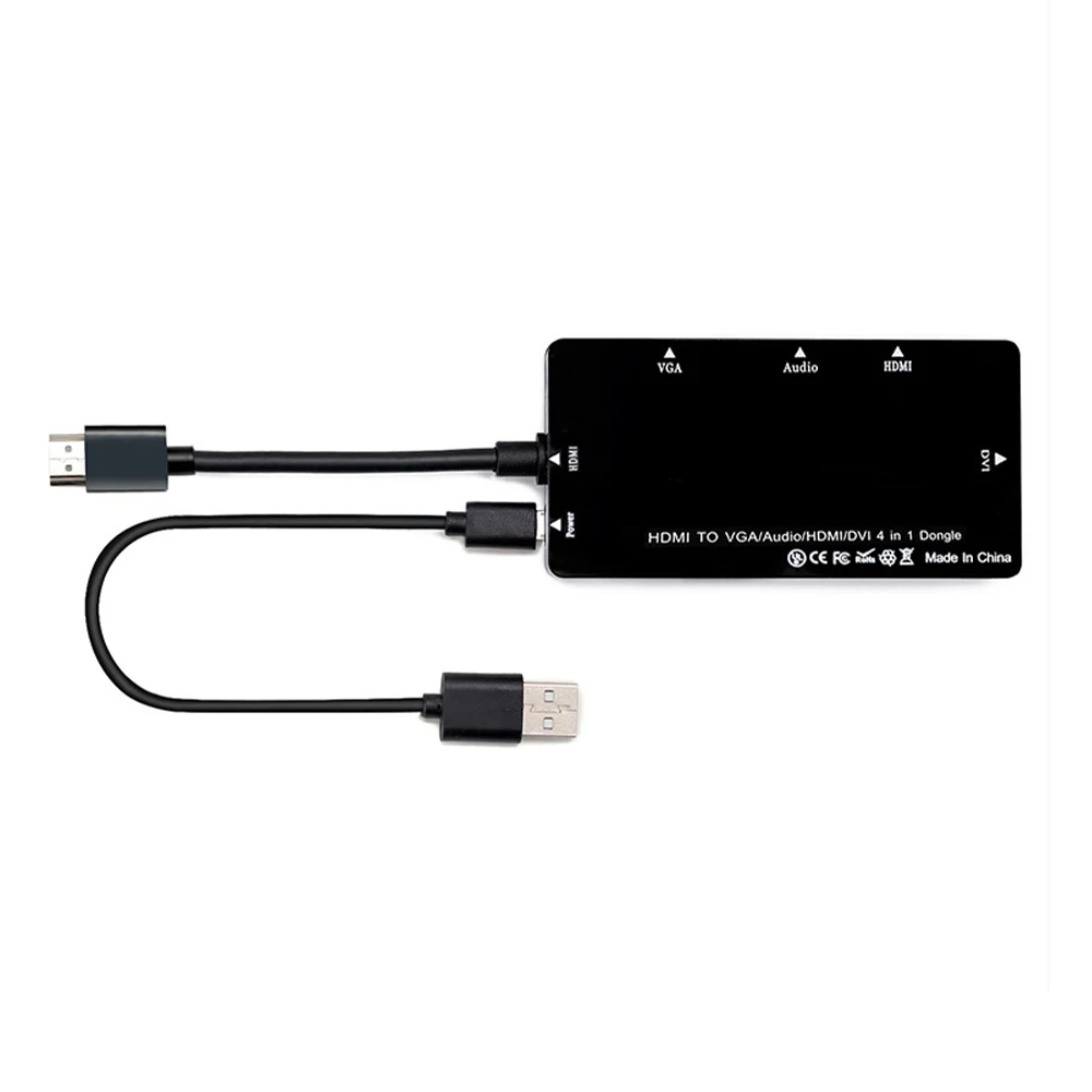 4 в 1 HDMI к HDMI VGA DVI аудио кабель конвертера все в 1 4 K экстрактор разветвитель адаптер кабель питания для PS4& PS4 pro pc