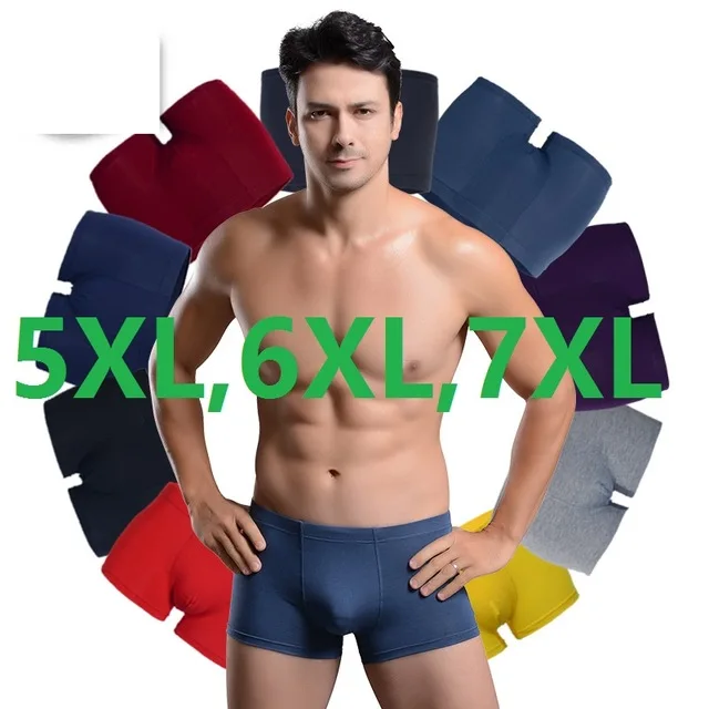 

Трусы-боксеры мужские, 5 шт./лот, однотонные, дышащие, мягкие, 5XL,6XL,7XL
