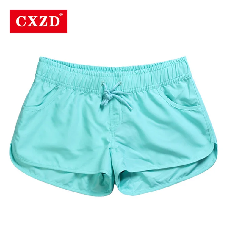 

CXZD New Women Swim Short Solid Color Quick Dry Women Swimming Shorts Beach Sportswear Board Shorts Swimsuit Women's Trunks