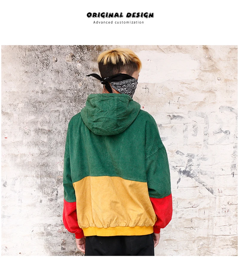 Corduroy Jacket Mens Oversize Bomber Punk Rave Mens Jackets And Coats   (4)