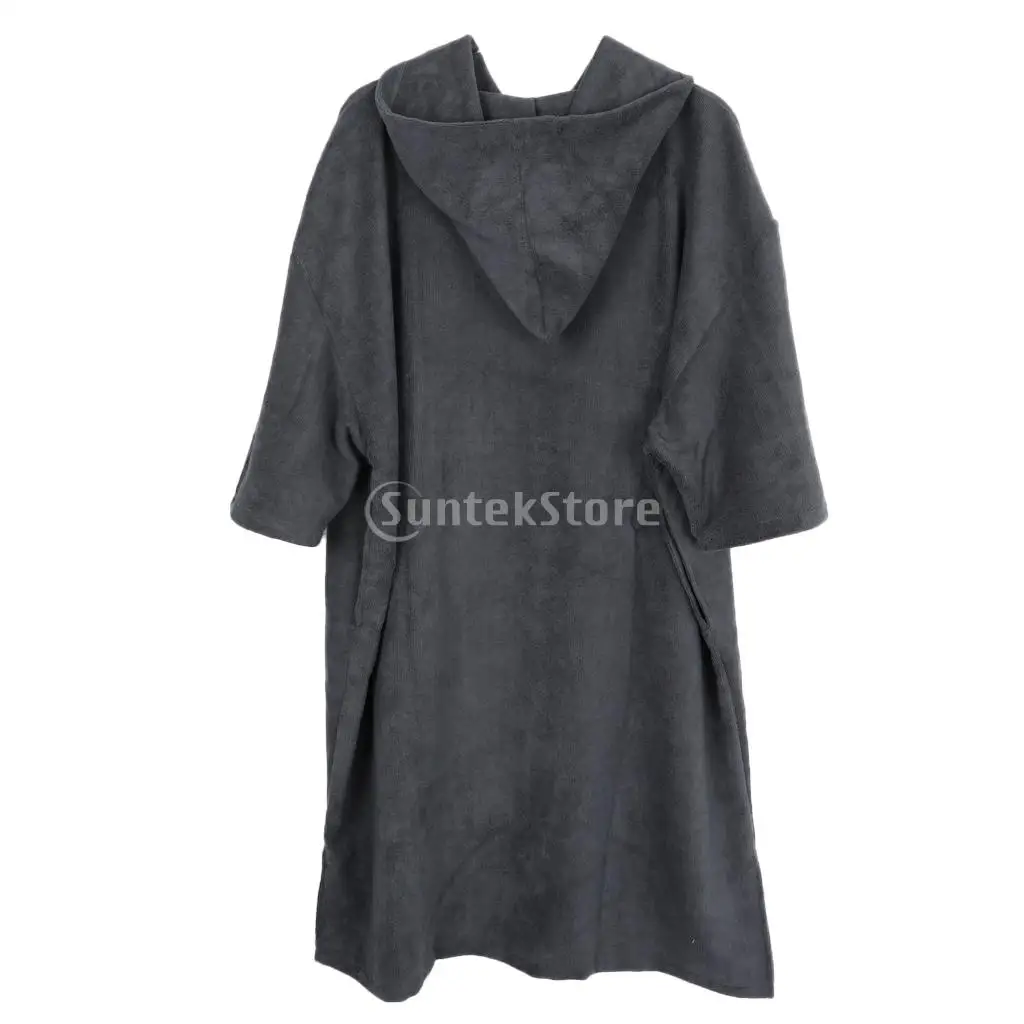 Microfiber Outdoor Adult Beach Quick Dry Changing Robe Bath Towel Hooded Poncho Surf Swimsuit Cloak + Wetsuit Change Mat / Bag