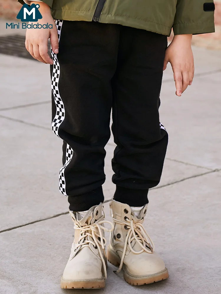 

Mini balabalaChildren Knitted Cotton Pants Sports Pants Boys Loose Pants Spring New Children Clothing