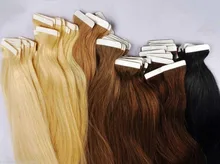 Tape in Human Hair Extensions Adhesive Remy 40 Pieces Brazilian Human Hair Tape Extensions Color613 Straight Hair Extension